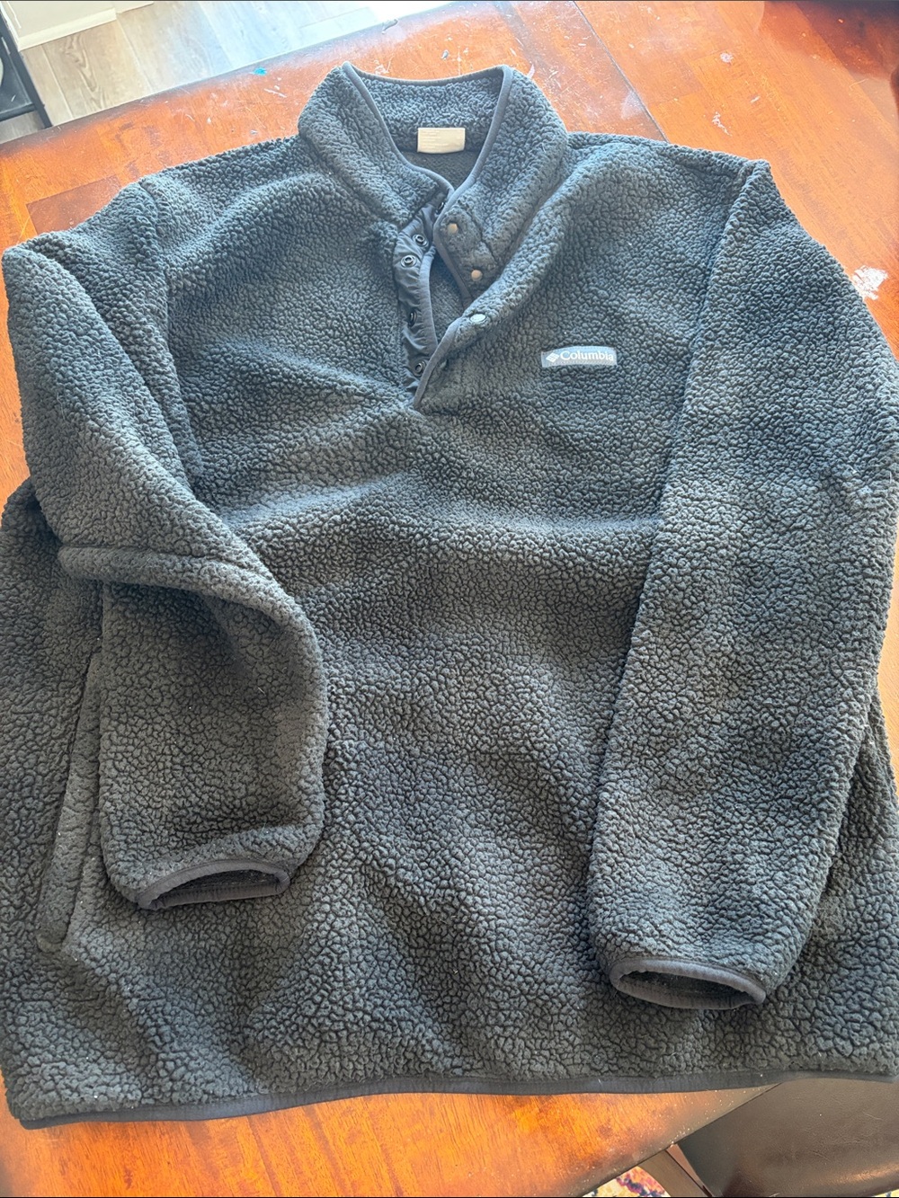 Columbia Men's Dark Gray Sherpa Snap Pullover